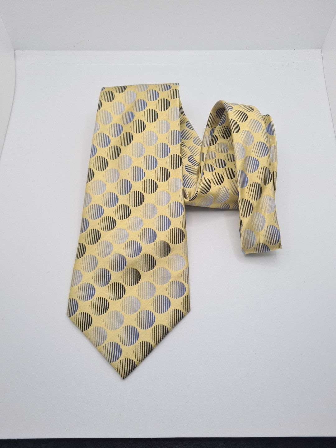 Ted Baker Yellow Circle Mens Silk Tie Classic Designer Necktie Formal Vintage Mens Tie UK BX5