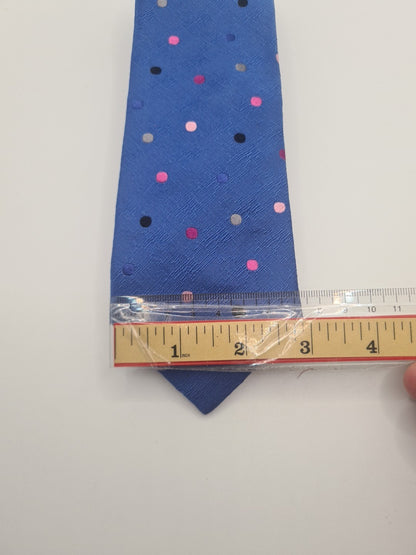 John Francombe Blue Spotty Mens Silk Tie Classic Designer Necktie Formal Spotted Vintage Mens Tie UK BX9