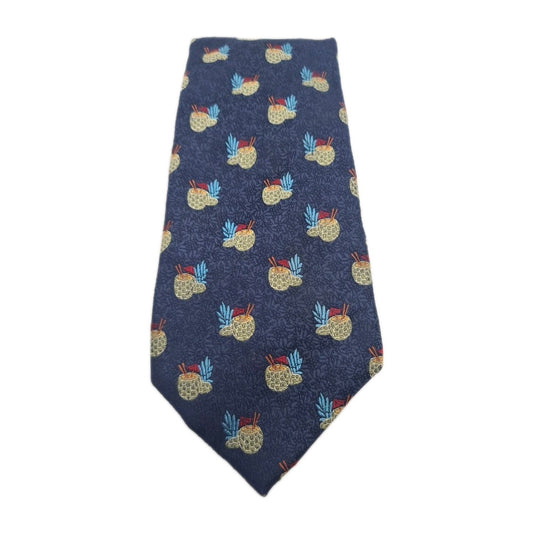 Tommy Bahama Blue Pineapple Mens Silk Tie Classic Designer Necktie Formal Vintage Mens Tie UK BX9