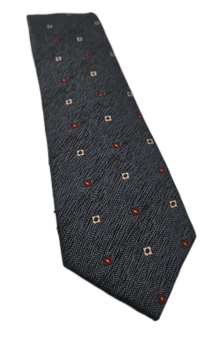 Penguin Grey Thin Mod Geometric Mens Silk Tie Wedding Formal Neck Tie BX16