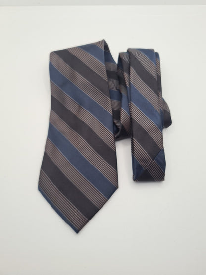 Calvin Klein Vintage Style Stripe Mens Silk Tie Classic Designer Necktie Striped Vintage Mens Tie UK BX12