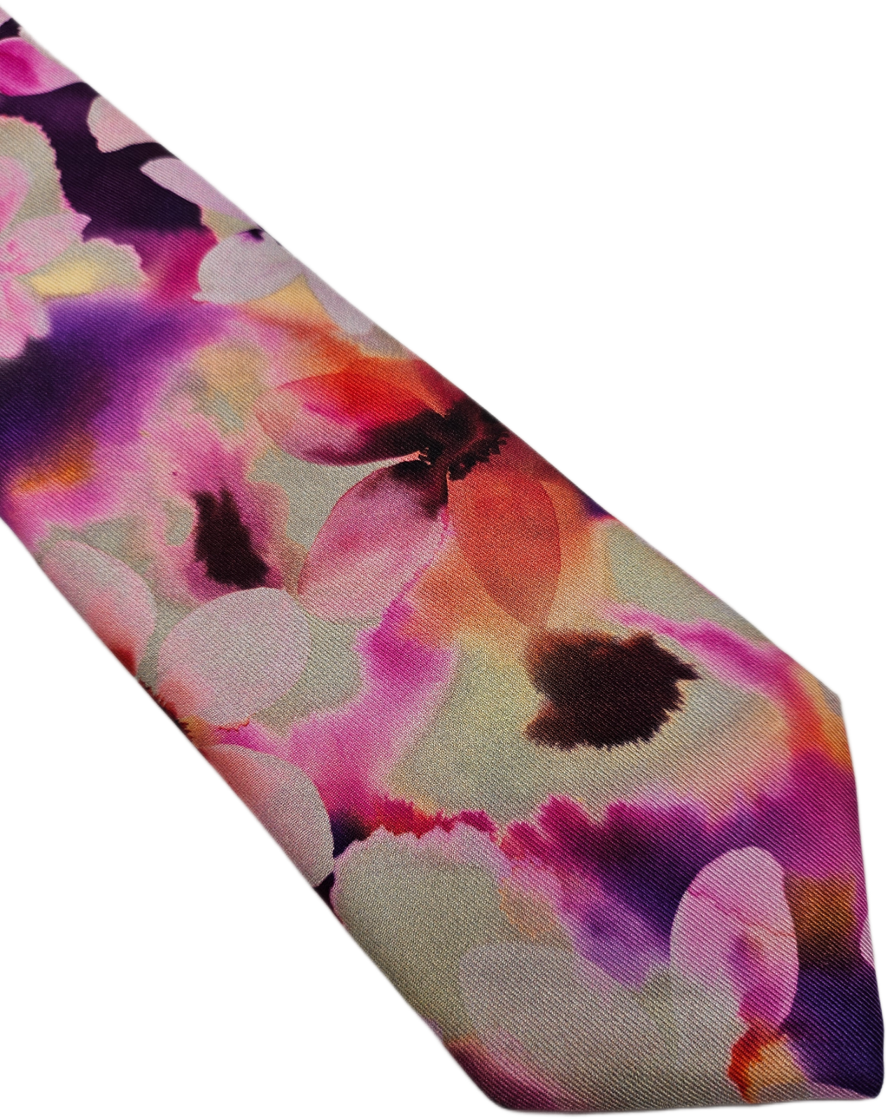 Marks & Spencer Silk Tie Mens Multi Floral Business Vintage Retro Neck Tie BX26