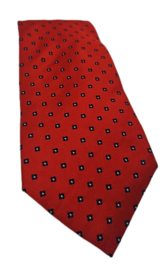 T.M Lewin Red Geometric Mens Silk Tie Wedding Formal Neck Tie BX2