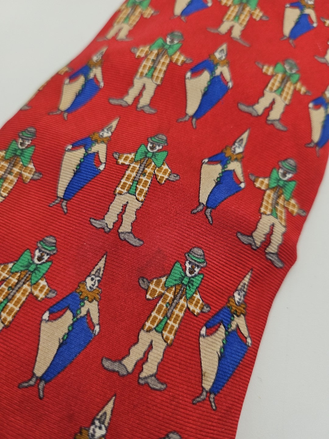 Clown tarot Harrods Tie | Reworked Vintage Mens Tie UK | Statement Novelty BX13