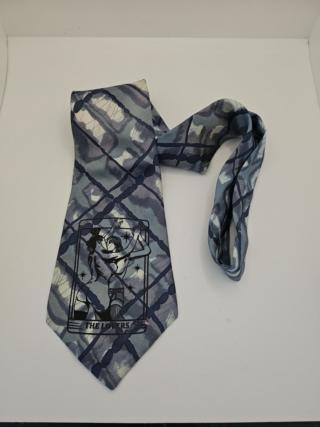 Vintage Tarot Wide Tie | Reworked Vintage Mens Tie UK | Statement Novelty BX13