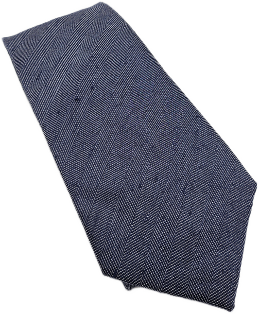 Charles Tyrwhitt Silk Tie Mens Light Blue Herringbone Vtg Wedding Neck Tie BX23