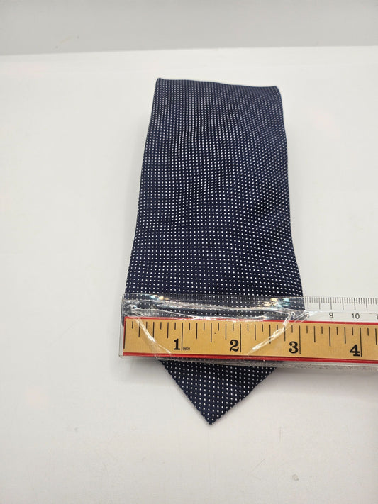 Savile Row Navy Blue Polka Dot Silk Tie
