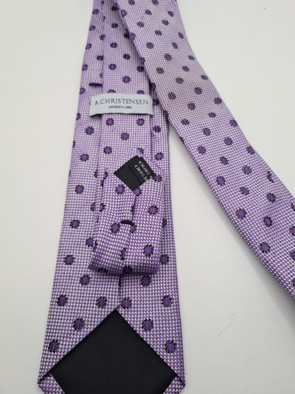 Christian Purple Spotted pattern Mens Silk Tie Classic Designer Necktie Spotted Vintage Mens Tie UK BX13