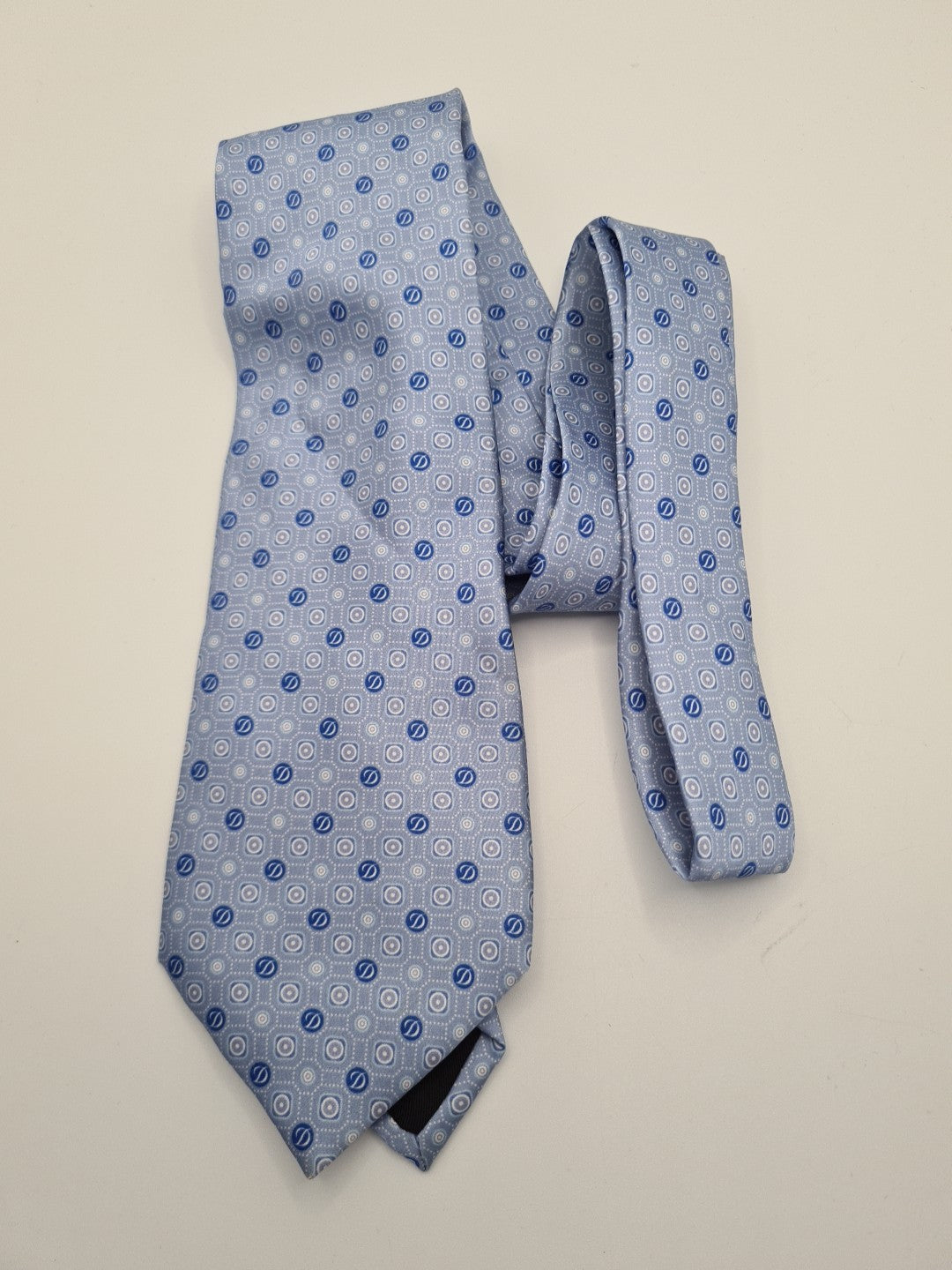 Dupont Paris Logo Geometric Pattern Mens Silk Tie Classic Designer Necktie Geometric Vintage Mens Tie UK BX4