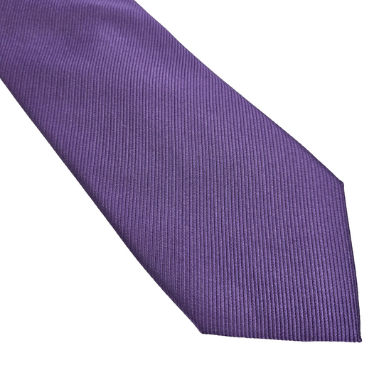 Van Buck Mens Silk Tie Purple Woven Plain Vtg Retro Wedding Neck Tie R1