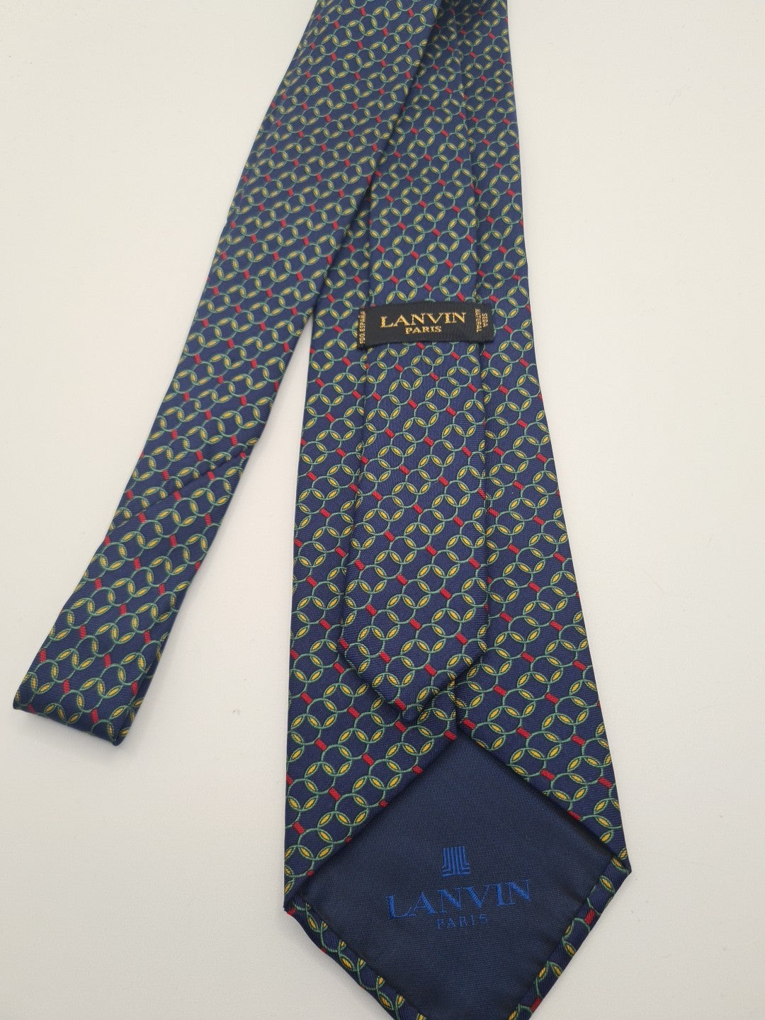 Lavin Paris Chain Pattern Blue Mens Silk Tie Classic Designer Necktie Vintage Mens Tie UK BX11