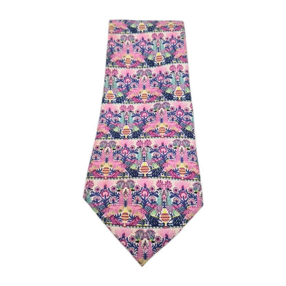 Michelson's pink Atrwork Pattern Mens Silk Tie Classic Designer Necktie Vintage Mens Tie UK BX12