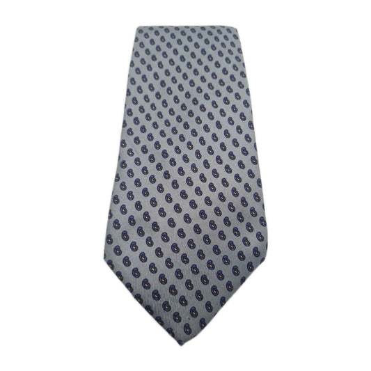 Vintage Liberty grey paisley Mens Silk Tie Classic Designer Necktie Formal Paisley Vintage Mens Tie UK BX10