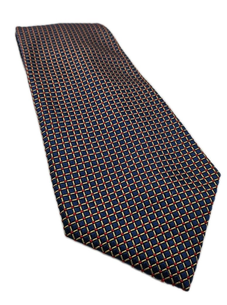 Charles Tyrwhitt Blue Geometric Mens Silk Tie Wedding Formal Neck Tie BX13