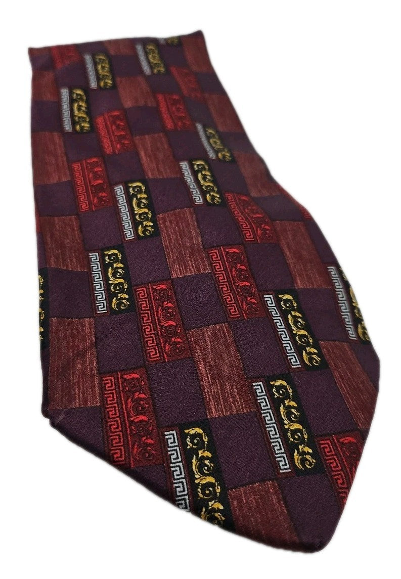 Vintage Versace Retro Geometric Mens Silk Tie Wedding Formal Neck Tie BX17
