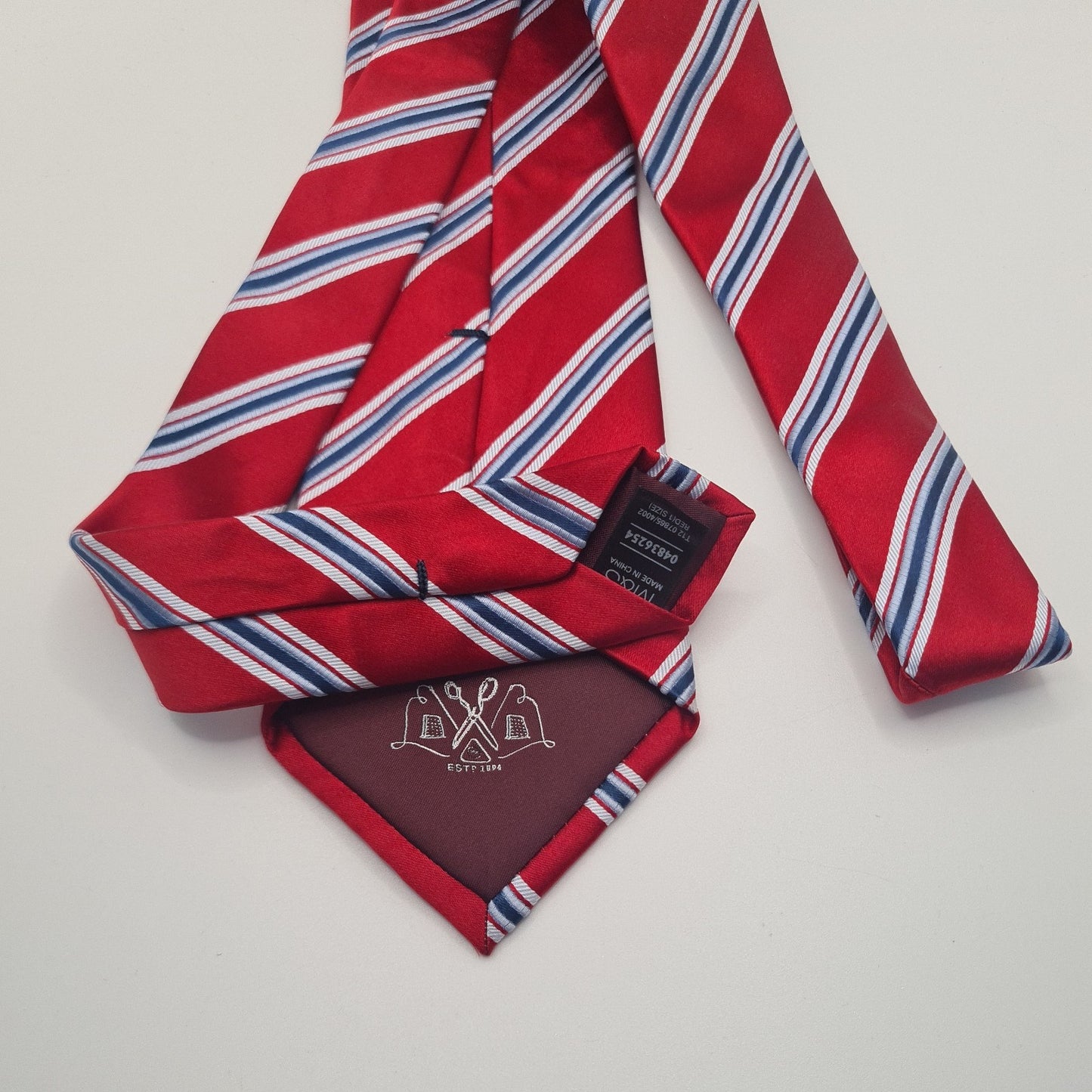 M&S Red Stripe Mens Silk Tie Classic Designer Necktie Formal Business Striped Vintage Mens Tie UK BX8