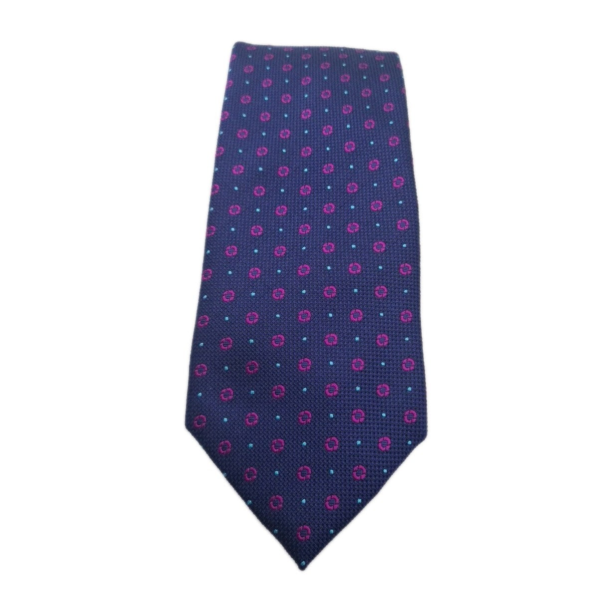M & S Blue Purple Circle Mens Silk Tie Classic Designer Necktie Formal Vintage Mens Tie UK BX6
