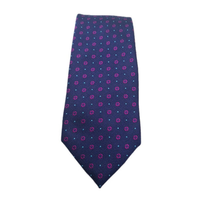 M & S Blue Purple Circle Mens Silk Tie Classic Designer Necktie Formal Vintage Mens Tie UK BX6