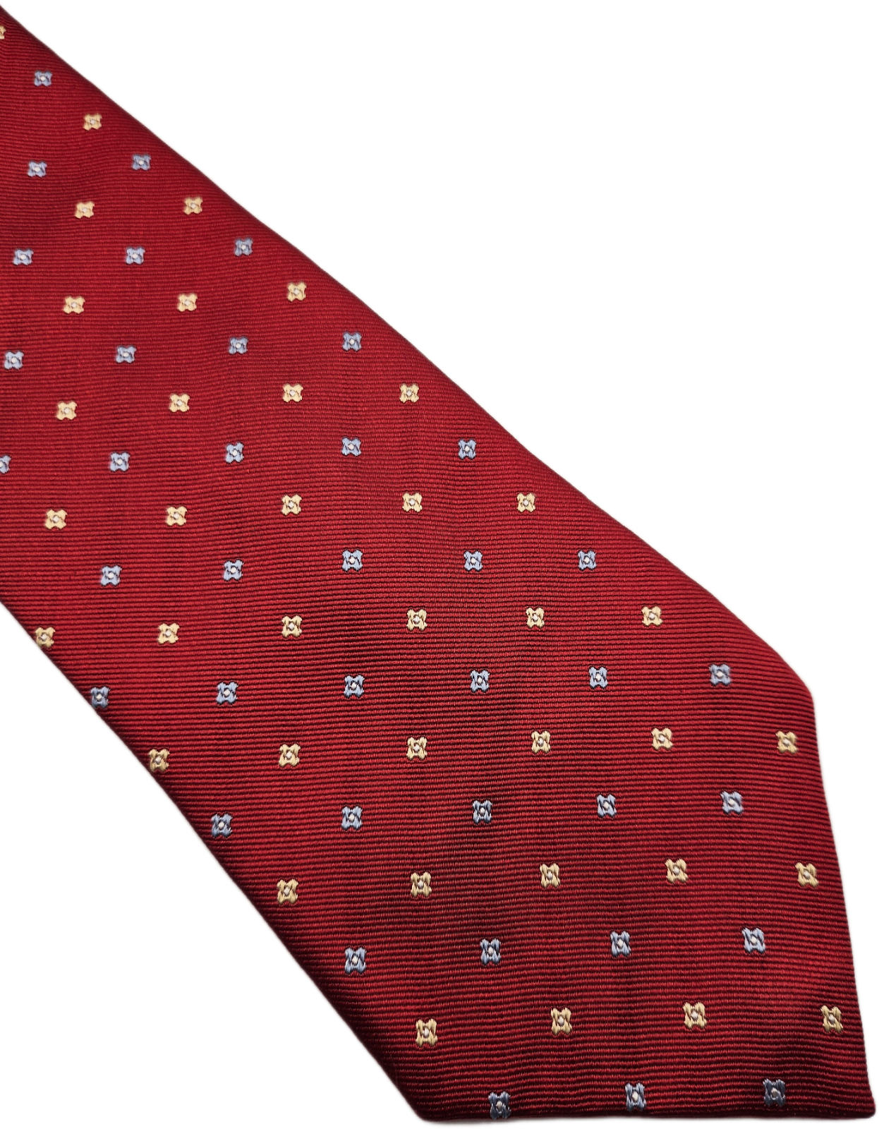 T.M. Lewin Silk Tie Mens Red Geometric Foulard Star Dot Vintage Neck Tie BX20
