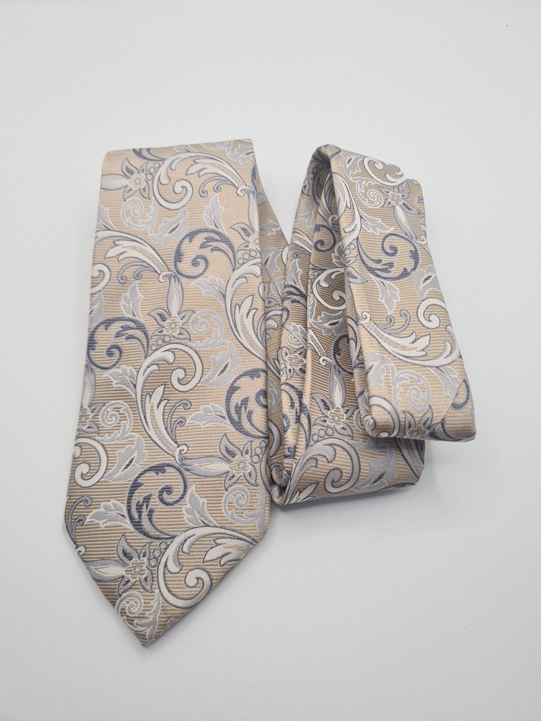 Ted Baker Beige Floral pattern Mens Silk Tie Classic Designer Necktie Formal Vintage Mens Tie UK BX8