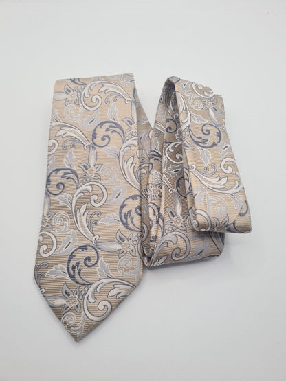 Ted Baker Beige Floral pattern Mens Silk Tie Classic Designer Necktie Formal Vintage Mens Tie UK BX8
