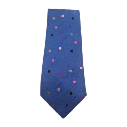 John Francombe Blue Spotty Mens Silk Tie Classic Designer Necktie Formal Spotted Vintage Mens Tie UK BX9