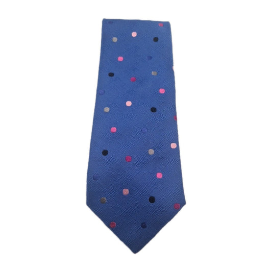 John Francombe Blue Spotty Mens Silk Tie Classic Designer Necktie Formal Spotted Vintage Mens Tie UK BX9
