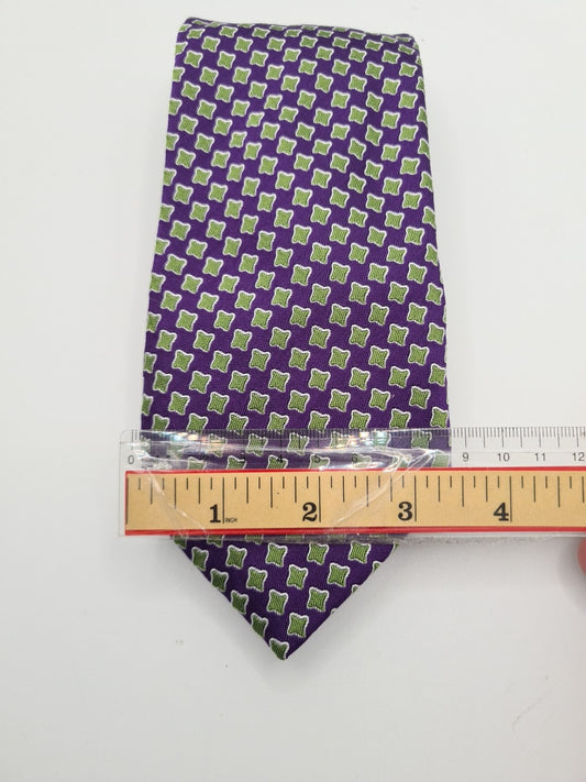 Purple Green Pattern Mens Silk Tie Classic Designer Necktie Vintage Mens Tie UK BX11