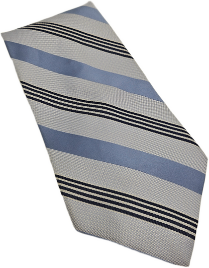 Tommy Hilfiger Silk Tie Mens Light Blue Striped Statement Designer Necktie BX26