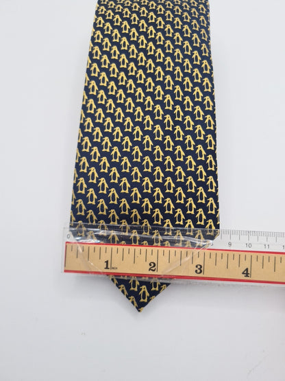 M & S Peguin pattern Blue Mens Silk Tie Classic Designer Necktie Vintage Mens Tie UK BX12