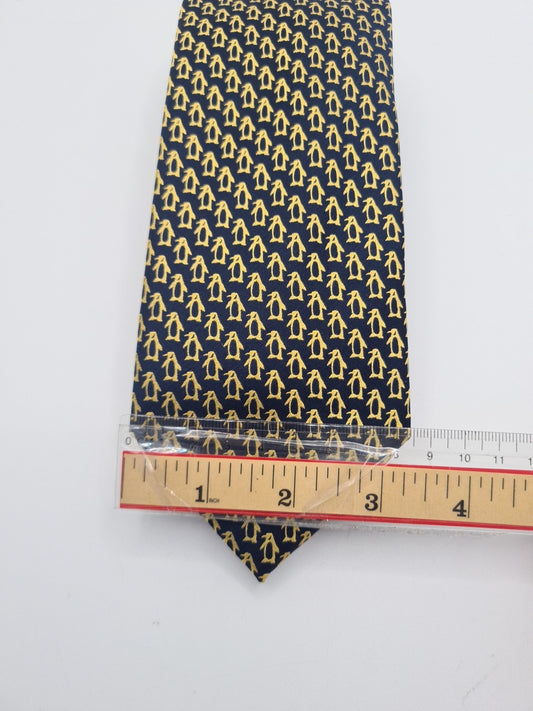 M & S Peguin pattern Blue Mens Silk Tie Classic Designer Necktie Vintage Mens Tie UK BX12