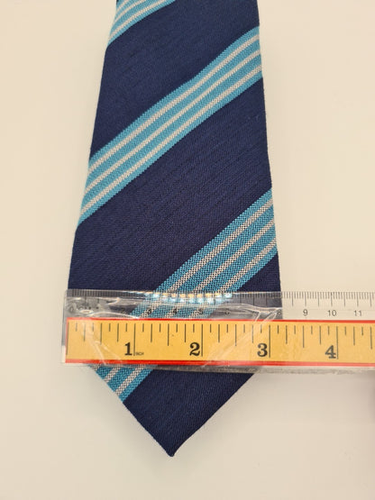 T.M Lewin Blue Striped Formal Business Silk Tie | Designer Mens Tie UK Striped Vintage Mens Tie UK BX14