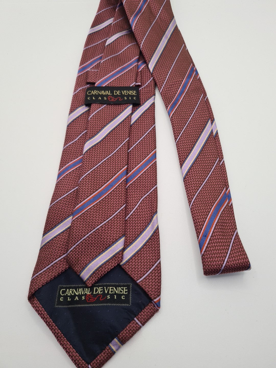 Carnival De Venise Retro Stripe Mens Silk Tie Classic Designer Necktie Striped Vintage Mens Tie UK BX13