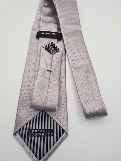 Charles Tyrwhitt Silver Dotted Wedding Mens Silk Tie Classic Formal Necktie Spotted Vintage Mens Tie UK BX14