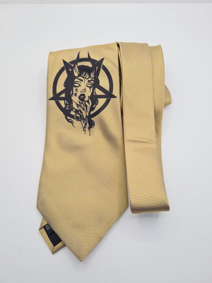 Gold Devil Tie | Reworked Vintage Mens Tie UK | Statement Novelty BX11