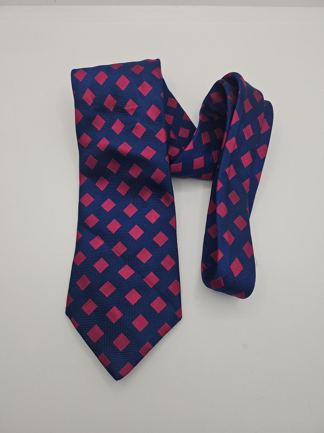 Charles Tyrwhitt Blue Diamond Pattern Mens Silk Tie Wedding Formal Neck Tie BX16