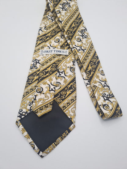 Past Times Vintage Pattern Mens Silk Tie Classic Designer Necktie Formal Vintage Mens Tie UK BX9