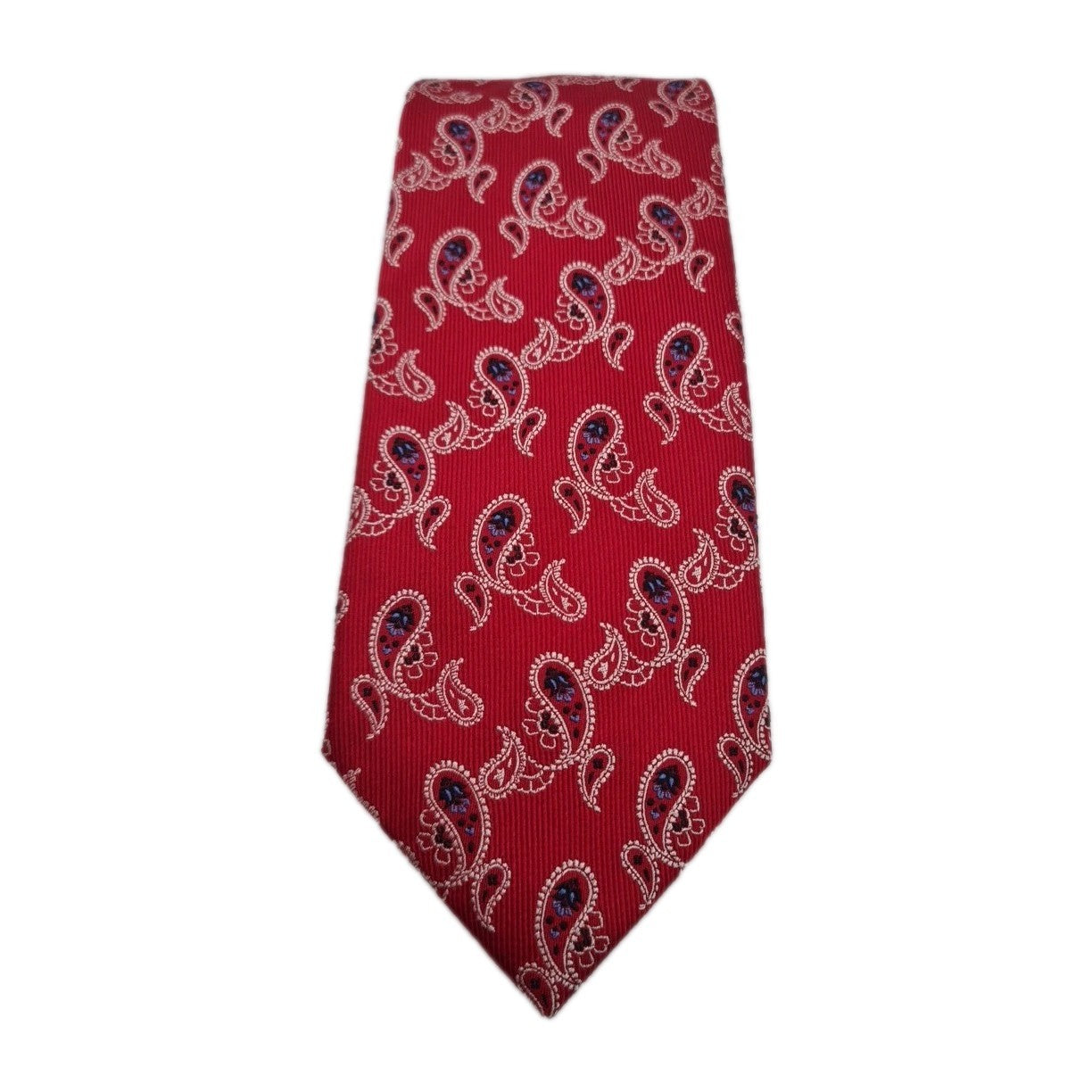 Red Paisley pattern Embroidered Mens Silk Tie Classic Designer Necktie Paisley Vintage Mens Tie UK BX12