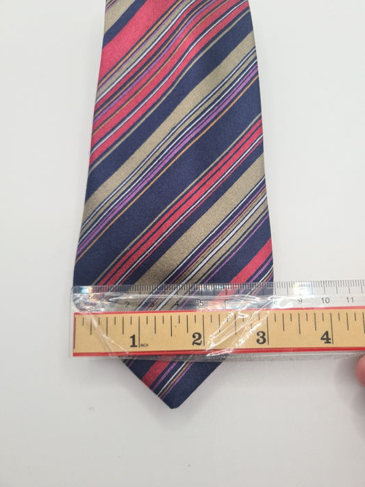 Aquascutum Blue Stripe Mens Silk Tie Classic Designer Necktie Formal Striped Vintage Mens Tie UK BX5