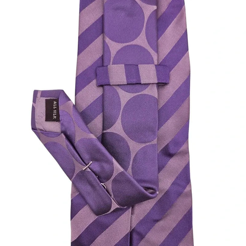 TM Lewin Men's Purple Spots & Stripes Wedding formal Neck tie  Tie