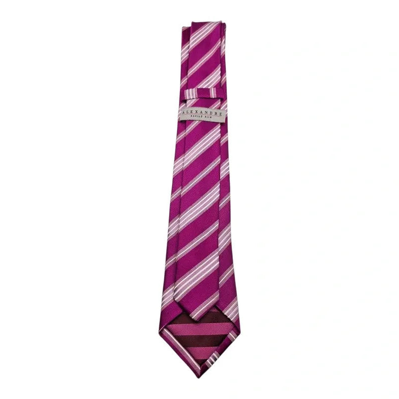 Alexandre Savile Row Purple / Pink Wedding formal Neck tie  Striped Tie