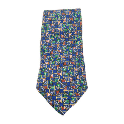 Salvatore Ferragamo Blue Sailing Mens Silk Tie Classic Designer Necktie Vintage Mens Tie UK BX10