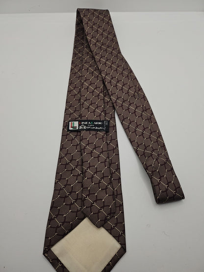 Vintage Brown Chain pattern Mens Silk Tie Wedding Formal Neck Tie BX15