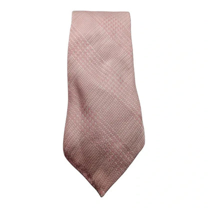 TM Lewin Pale Pink & White Wedding formal Neck tie  Check Silk Tie