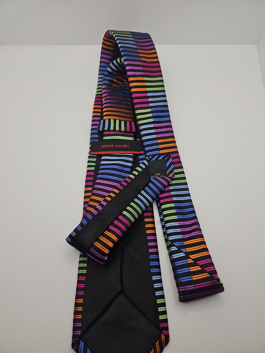 Bright Retro Stripe Pierre Cardin Mens Silk Tie Wedding Formal Neck Tie BX18
