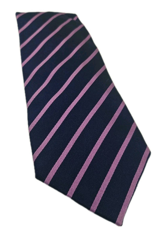 T.M Lewin Blue / Purple Stripe Mens Silk Tie Wedding Formal Neck Tie BX2