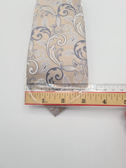 Ted Baker Beige Floral pattern Mens Silk Tie Classic Designer Necktie Formal Vintage Mens Tie UK BX8