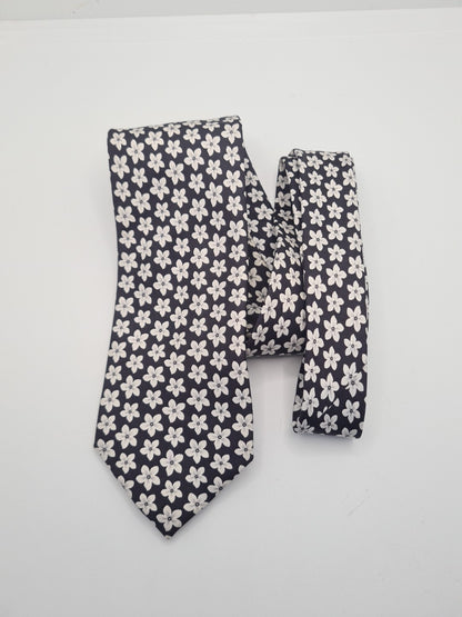 Saville Row Daisy Flower pattern Mens Silk Tie Classic Designer Necktie Vintage Mens Tie UK BX7