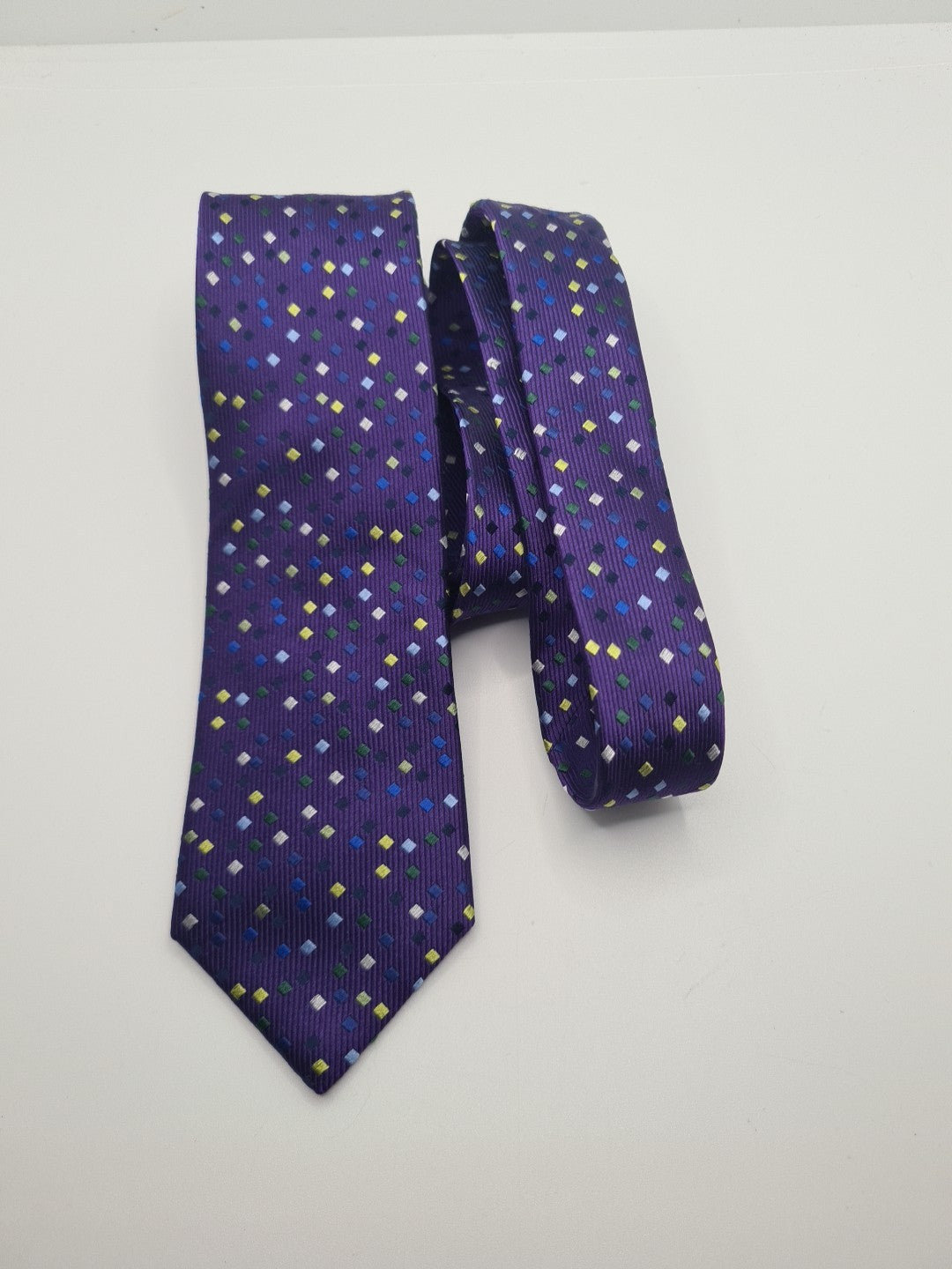 Tresanti Purple Diamon pattern Mens Silk Tie Classic Designer Necktie Vintage Mens Tie UK BX11