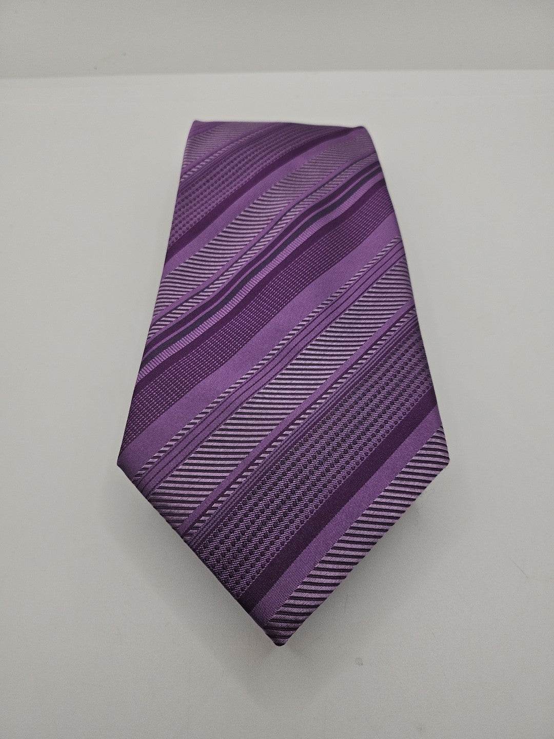 Hawes & Curtis Wide Purple Stripe Mens Silk Tie Wedding Formal Neck Tie BX13